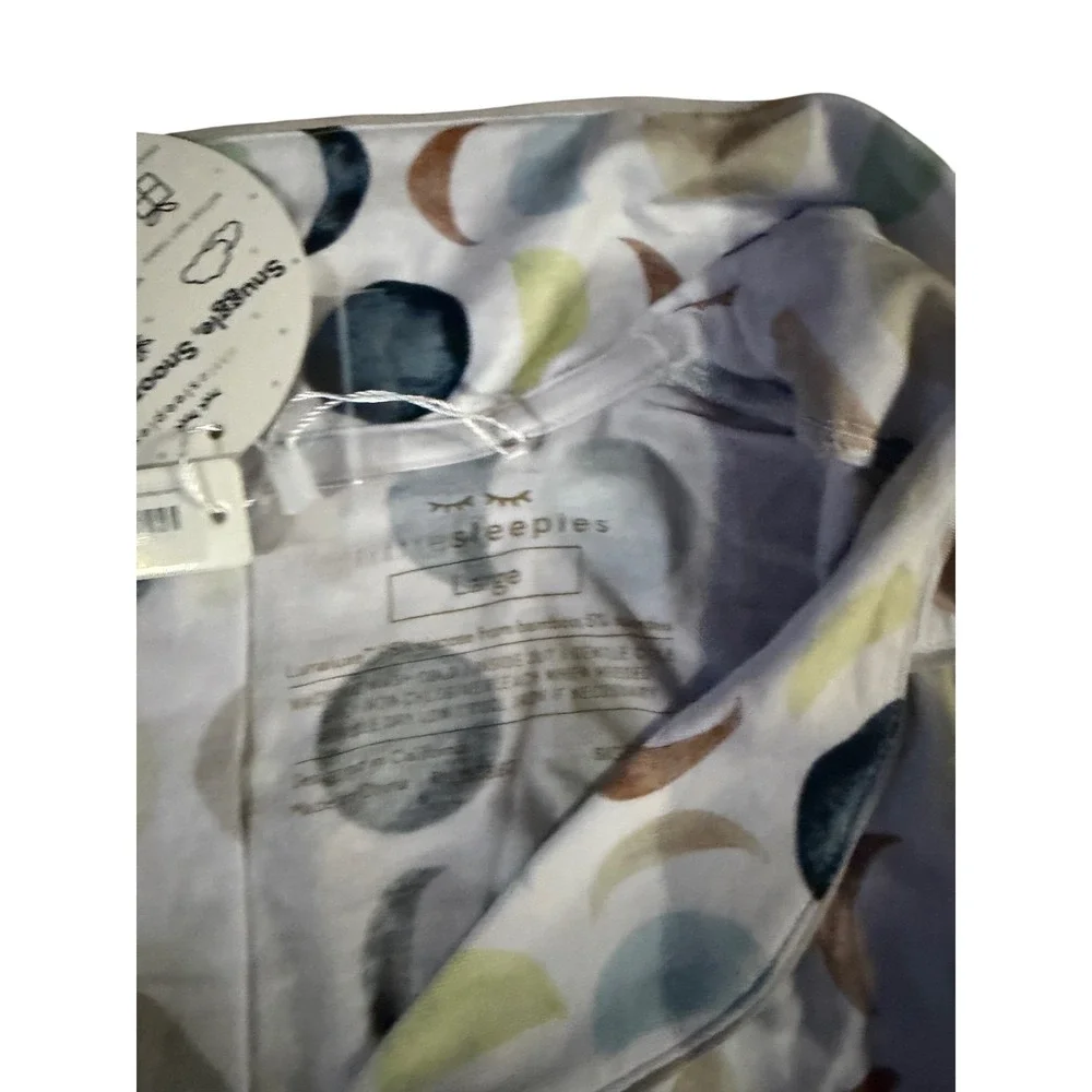 Little Sleepies Lunas Moon Phase Bamboo Pajama Dress White L NWT Button Front - Picture 3 of 3